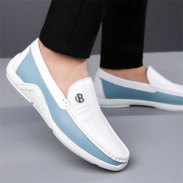 Men's genuine leather soft-soled non-slip casual loafers-MENSZONES