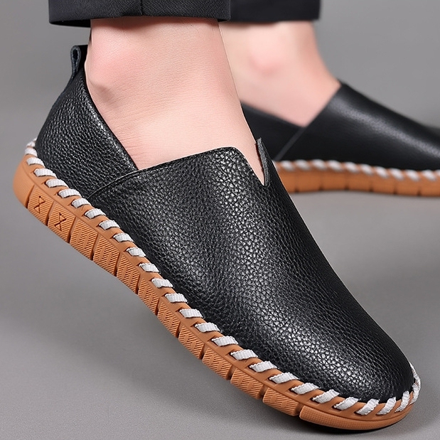 Men's genuine leather handmade soft sole casual loafers