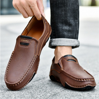Men's genuine leather non-slip waterproof soft sole casual loafers
