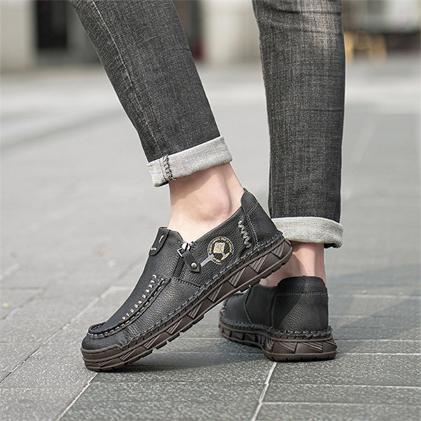 Men’s Genuine Leather Loafers | Slip-On Business Casual Shoes