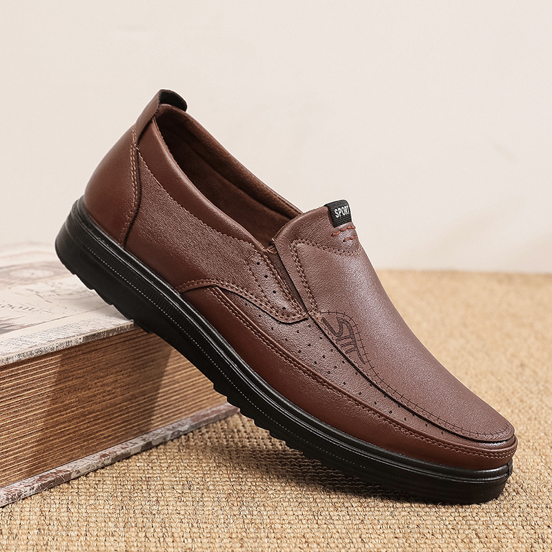 Men's genuine leather soft sole non-slip comfortable casual loafers