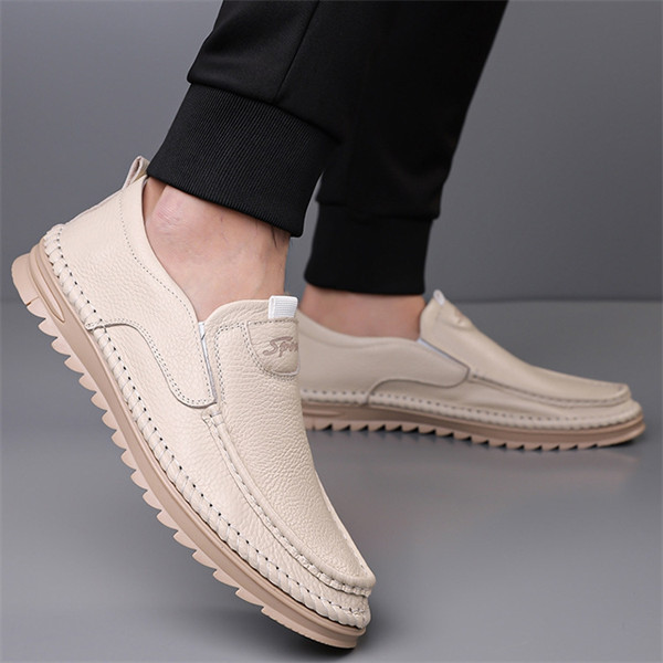 Men's Genuine Leather Non-slip Soft Sole Arch Support Casual Loafers