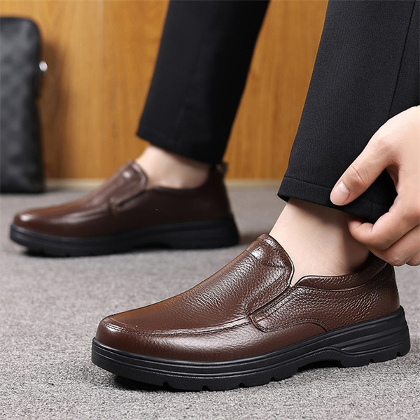 Men’s Genuine Leather Loafers | Slip-On Business Casual Shoes