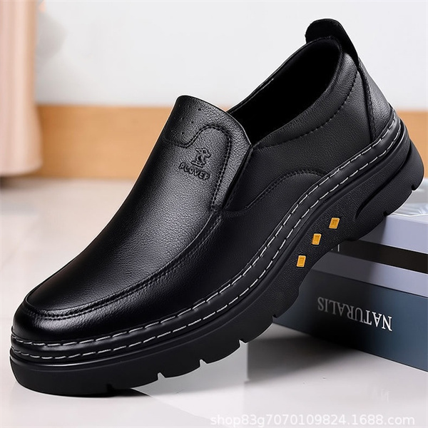 Men's genuine leather non-slip soft insole arch support casual loafers-MENSZONES