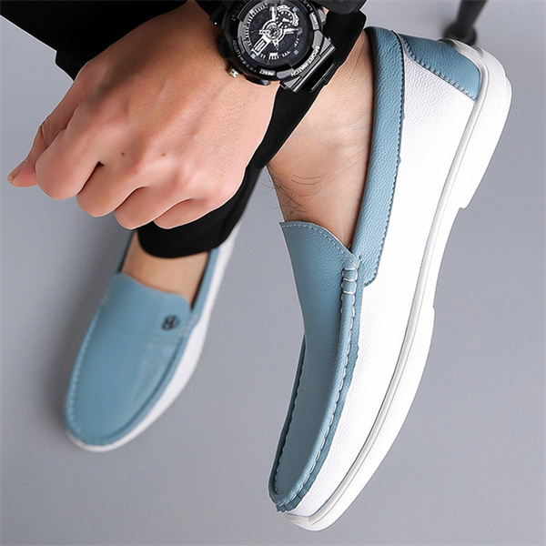 Men's genuine leather soft-soled non-slip casual loafers-MENSZONES