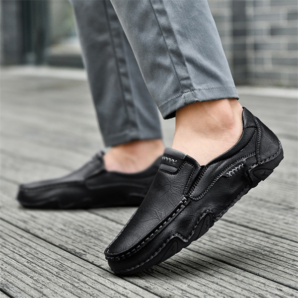 Men's genuine leather non-slip waterproof soft sole casual loafers