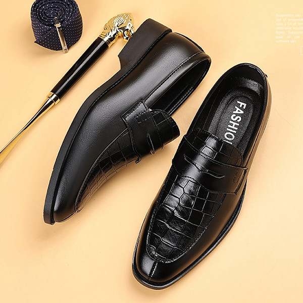 Men’s Genuine Leather Loafers | Slip-On Business Casual Shoes