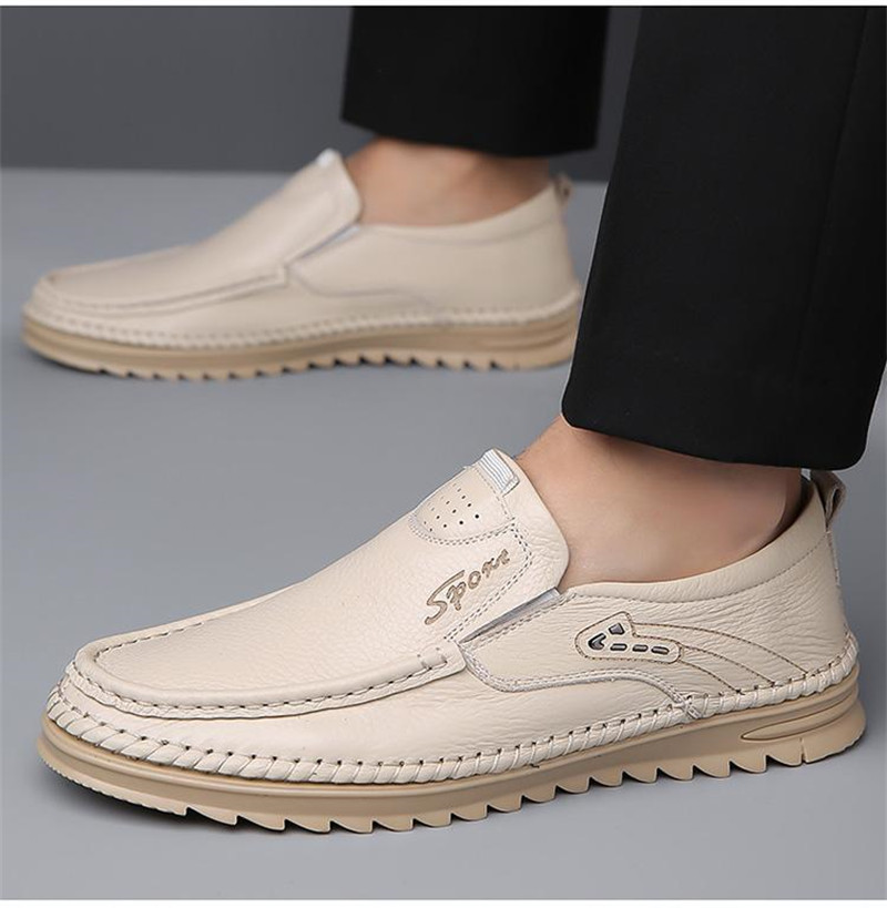 Men's Genuine Leather Soft Sole Non-Slip Arch Support Loafers