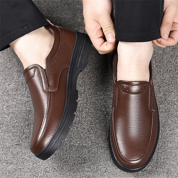 Men’s Genuine Leather Loafers | Slip-On Business Casual Shoes