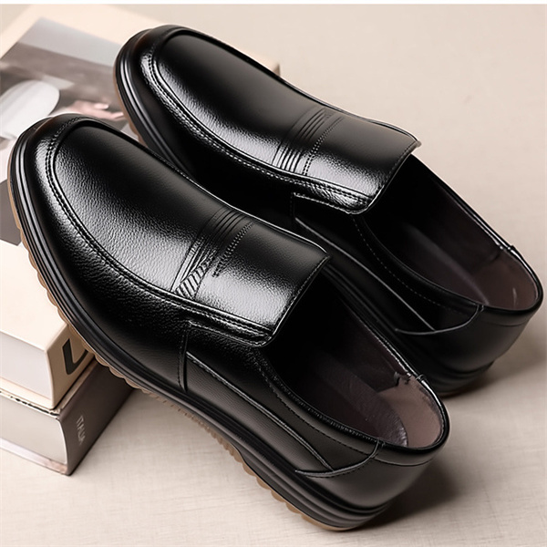 Men's genuine leather non-slip soft insole business loafers-MENSZONES