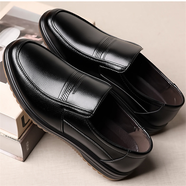 Men's genuine leather non-slip soft insole business loafers-MENSZONES
