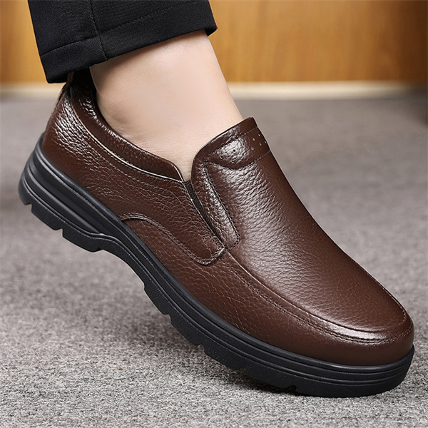 Men’s Genuine Leather Loafers | Slip-On Business Casual Shoes