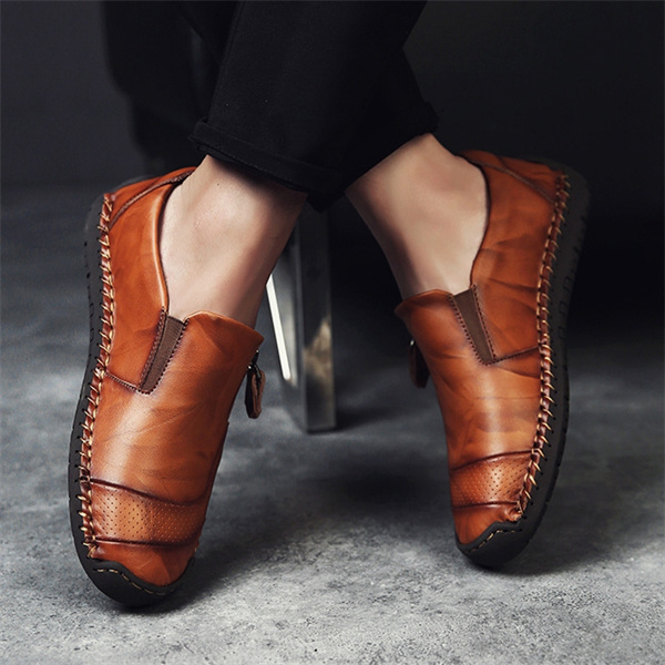 Men's Waterproof Handmade Side Zipper Casual Comfort Loafers
