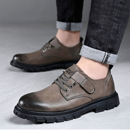 Men's stylish genuine leather non-slip waterproof casual shoes-MENSZONES