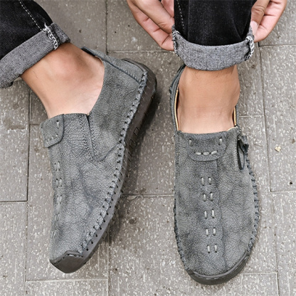 Men's handmade genuine leather non-slip soft sole casual loafers