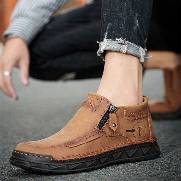 Men's genuine leather soft sole non-slip waterproof casual shoes