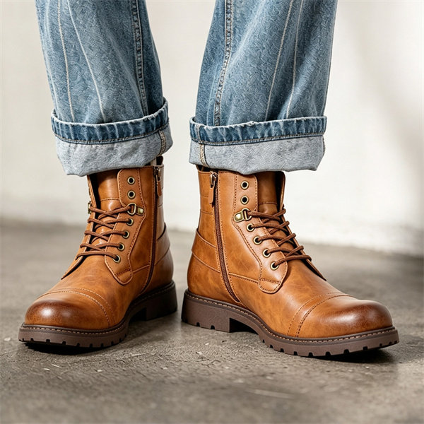 [Copy]Mens Genuine Leather Waterproof Non-slip Arch Support Hiking Casual Chukka Boots
