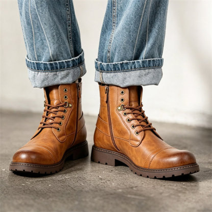 [Copy]Mens Genuine Leather Waterproof Non-slip Arch Support Hiking Casual Chukka Boots