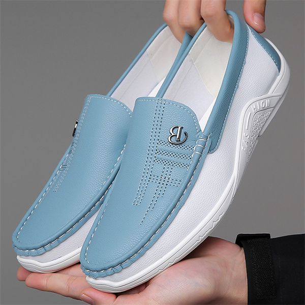 Men's genuine leather soft-soled non-slip casual loafers-MENSZONES