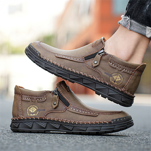 Men's genuine leather soft sole non-slip waterproof casual shoes