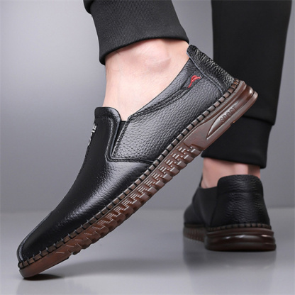 Men's genuine leather soft sole non-slip arch support casual loafers