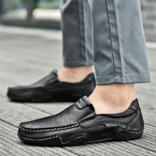 Men's genuine leather non-slip waterproof soft sole casual loafers