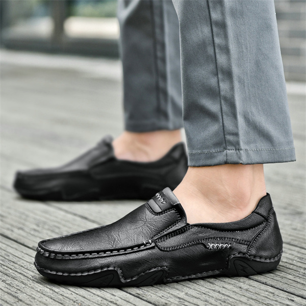 Men's genuine leather non-slip waterproof soft sole casual loafers