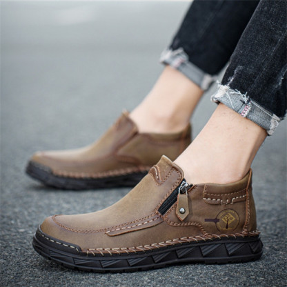 Men's genuine leather soft sole non-slip waterproof casual shoes