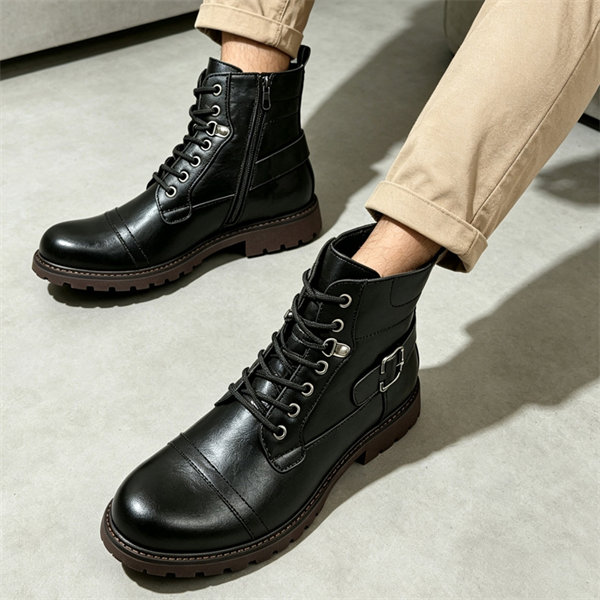 [Copy]Mens Genuine Leather Waterproof Non-slip Arch Support Hiking Casual Chukka Boots