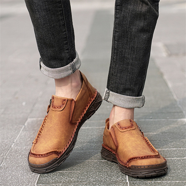 Men’s Genuine Leather Loafers | Slip-On Business Casual Shoes