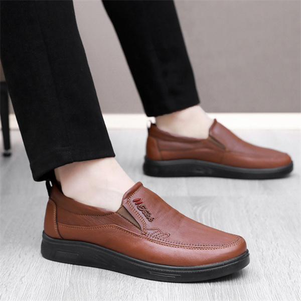 Men's Genuine Leather Soft Insole Casual Comfort Leather Slip-On Loafers