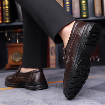 Men's Genuine Leather Fashion Casual Business Loafers-MENSZONES