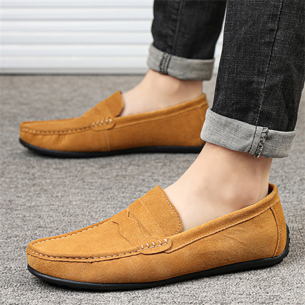 Men's suede lightweight soft-soled casual loafers-MENSZONES