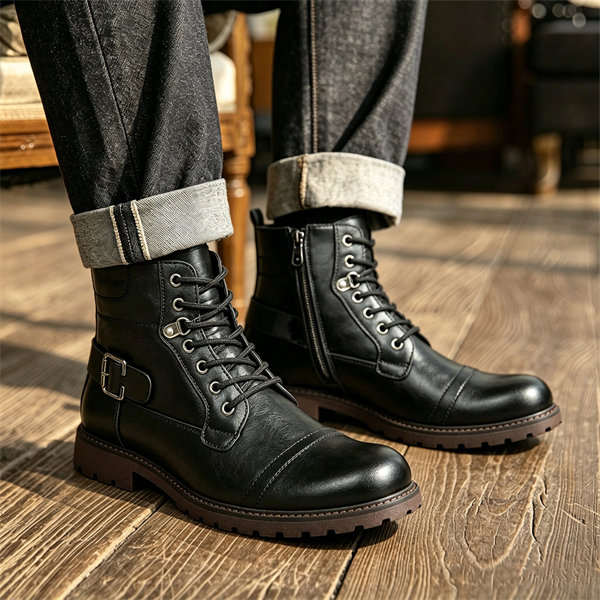[Copy]Mens Genuine Leather Waterproof Non-slip Arch Support Hiking Casual Chukka Boots