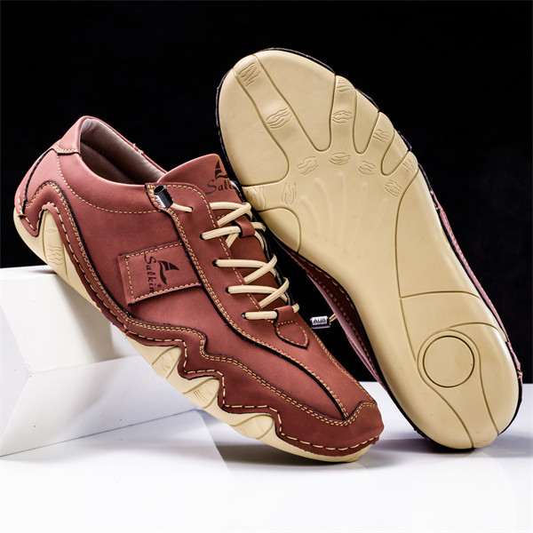 Men's Genuine Leather Lightweight Breathable Casual Loafers-MENSZONES