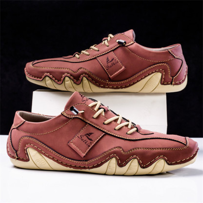 Men's Genuine Leather Lightweight Breathable Casual Loafers-MENSZONES