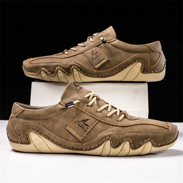 Men's Genuine Leather Lightweight Breathable Casual Loafers-MENSZONES