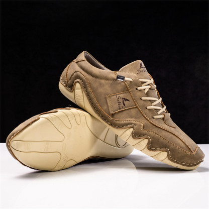 Men's Genuine Leather Lightweight Breathable Casual Loafers-MENSZONES