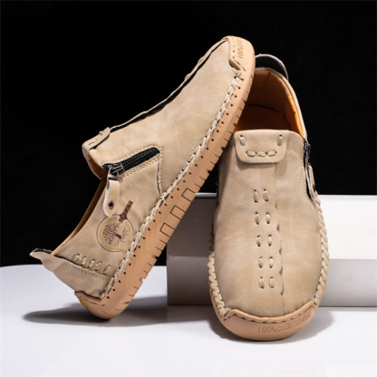 Men's handmade genuine leather non-slip soft sole casual loafers