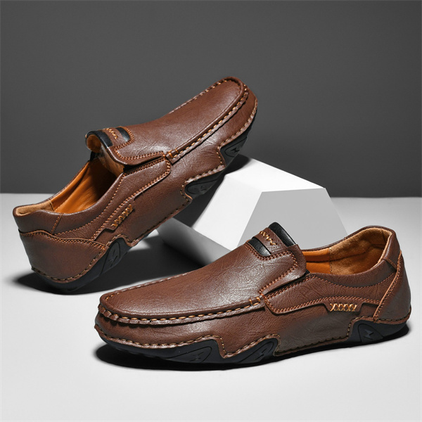 Men's genuine leather non-slip waterproof soft sole casual loafers