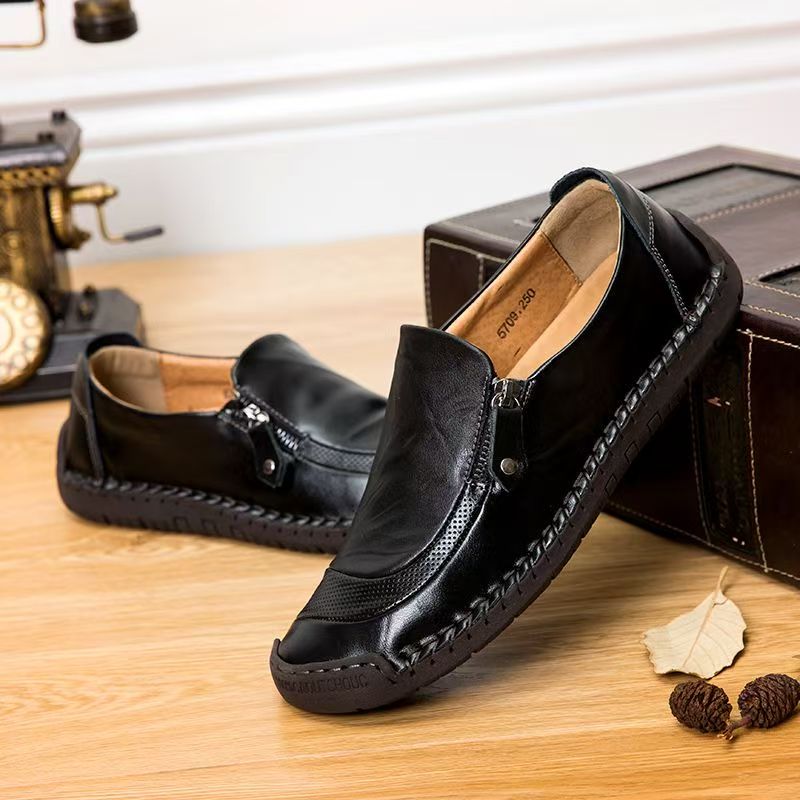 Men's Waterproof Handmade Side Zipper Casual Comfort Loafers