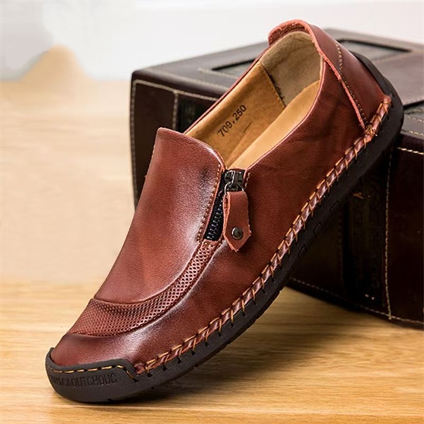 Men's Waterproof Handmade Side Zipper Casual Comfort Loafers