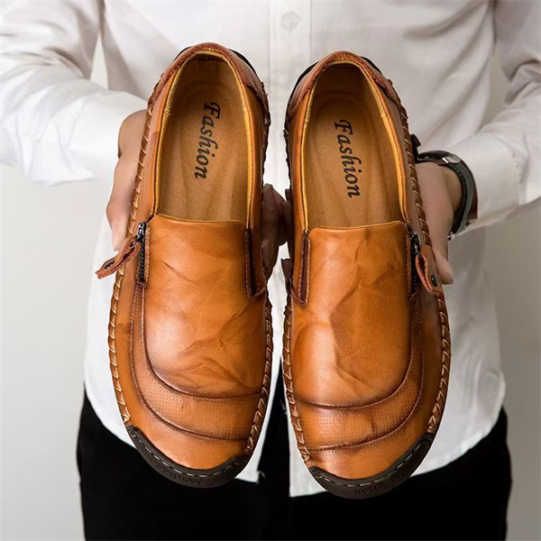 Men's Waterproof Handmade Side Zipper Casual Comfort Loafers