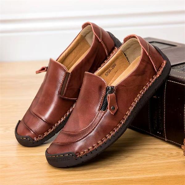 Men's Waterproof Handmade Side Zipper Casual Comfort Loafers