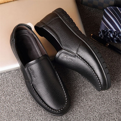 Men's genuine leather soft insole non-slip slip-on loafers-MENSZONES