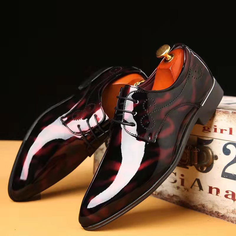 Mens Stylish Comfortable Non Slip Leather Oxfords Dress Shoes-MENSZONES