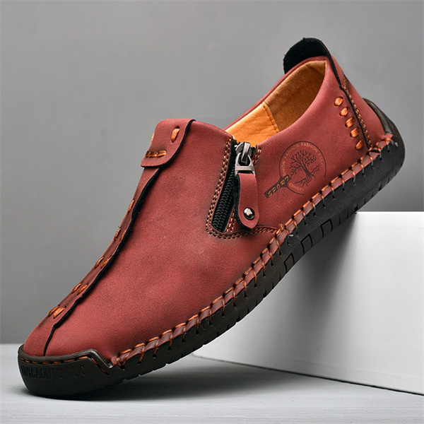 Men's handmade genuine leather non-slip soft sole casual loafers