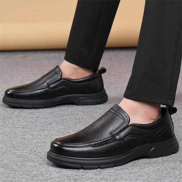 Genuine leather, soft sole, soft surface, non-slip, breathable casual leather shoes for middle-aged and elderly men