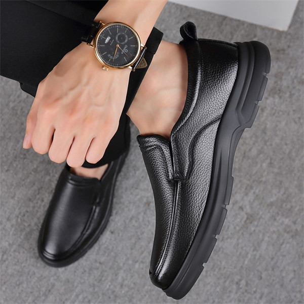 Genuine leather, soft sole, soft surface, non-slip, breathable casual leather shoes for middle-aged and elderly men
