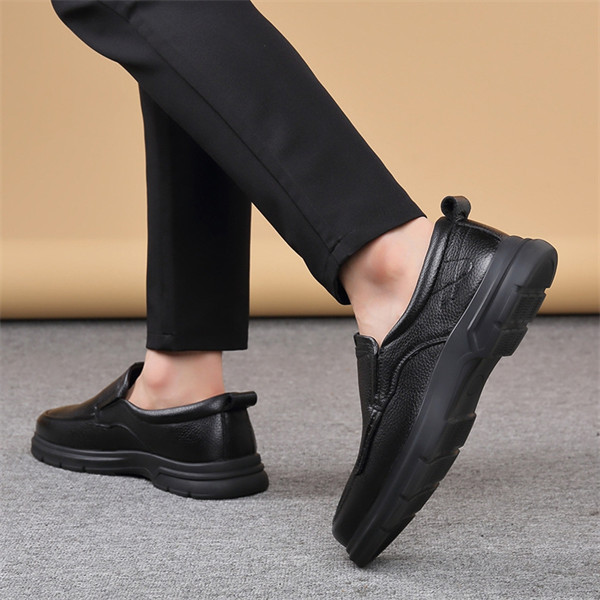 Genuine leather, soft sole, soft surface, non-slip, breathable casual leather shoes for middle-aged and elderly men